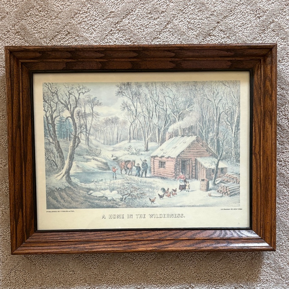 Vintage Currier & Ives Framed Art - Picture 4 of 4